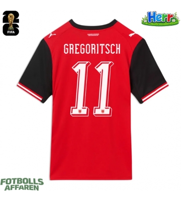 Österrike Michael Gregoritsch #11 Hemmatröja VM 2026 Kortärmad